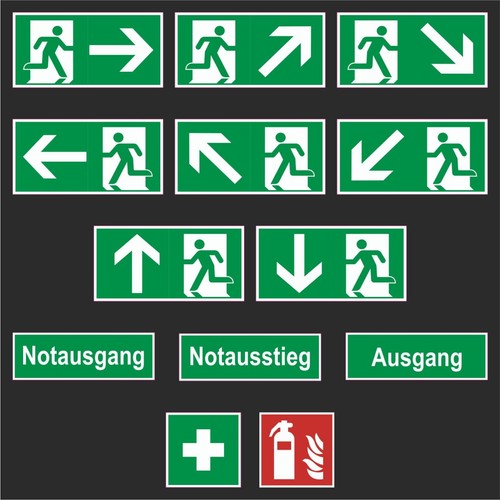 Schild notausgang rettungsweg - notausgang,